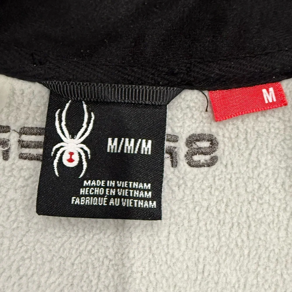 Spyder Bandit Quarter Zip Fleece Lined Performance Jacket Grey Black Mens M